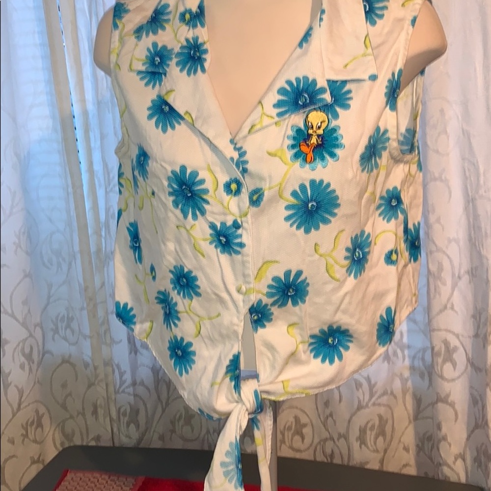 Vintage Warner Bros daisy duke crop top
